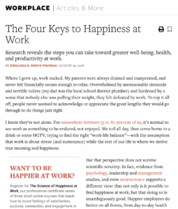 four keys of hapinnes at work